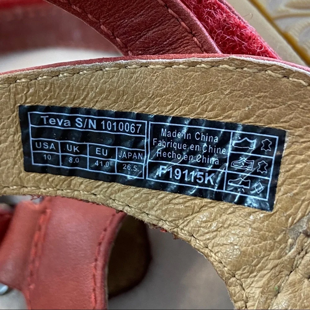 Teva Women's Red Cork Footbed Sandals - Picture 10 of 15